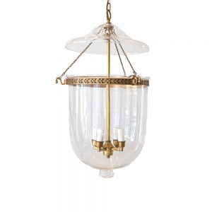 Bamburgh Brass Bell Jar Ceiling Pendant