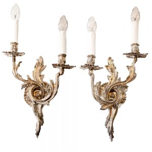 Beaulieu Nickel Rococo Wall Lights (1 pair Left & Right Hand)