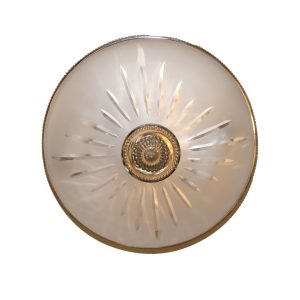 Belton Nickel Flush Ceiling Light with Spear Cut Glass