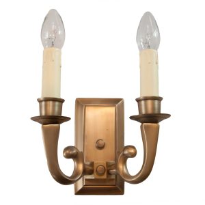 Berkeley Brass Double Wall Light with Oblong Backplate