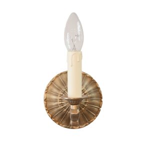 Buckingham Brass Wall Light with Round Backplate