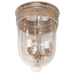 Burgh Nickel Ceiling Mounted Bell Jar Light Fitting