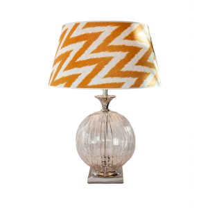 Large 'Hollywood' Glass and Nickel Lamp Base