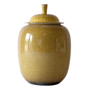 Tiger Yellow Glazed Lidded Jar