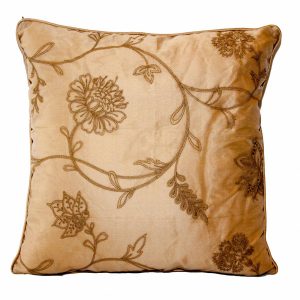 Gold Embroidered Cushion with plain back