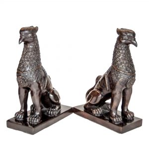 Pair of Bronze Griffins