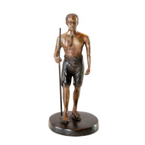 Bronze Painted Figure with Spear