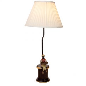 Sitting Man on Brass Base Lamp 