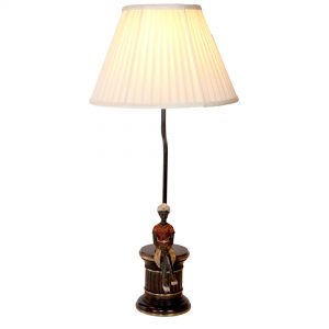 Sitting Woman on Brass Base Lamp 
