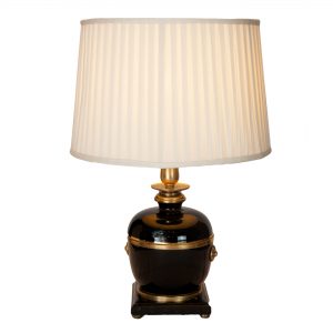 Carreg Brass & Black Ceramic Urn Lamp