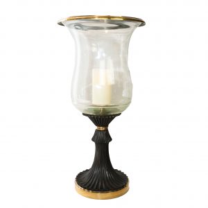 Hammerwood Antiqued Brass Hurricane Lamp