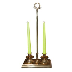 Twin Brass Candlestick with Wreath
