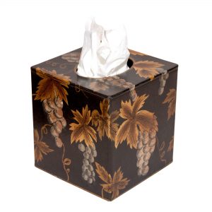 Black & Gold Square Tissue Box