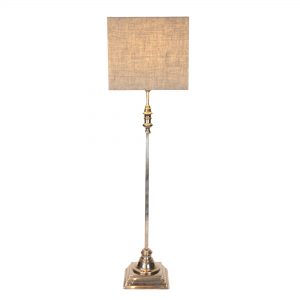 Chatsworth Tall Silver Square Column Lamp