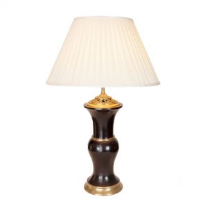 Charleote Wood & Brass Candlestick Lamp