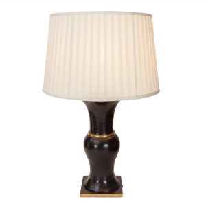Chepstow Bronze & Brass Vase Lamp on Square Base
