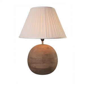 Teak Spherical Lamp Base